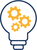 light bulb with gears icon